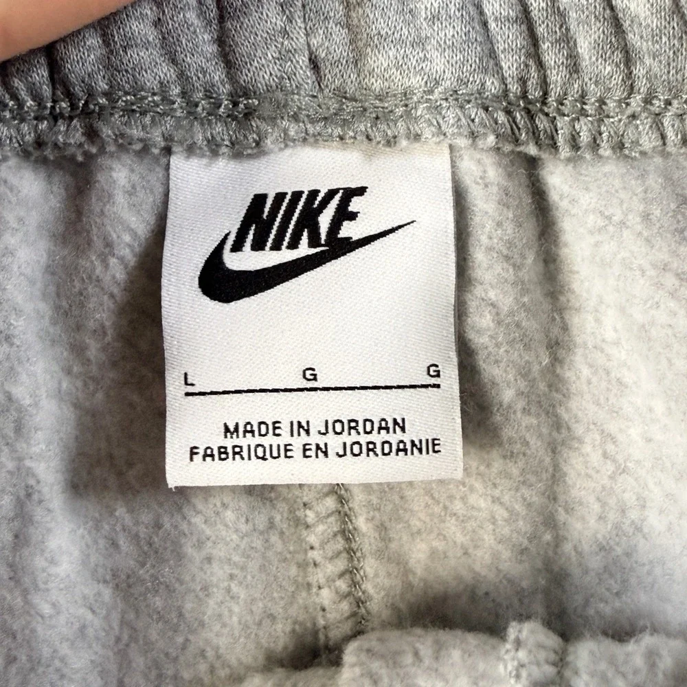 Nike‎ Kids Joggers Fleece Sweatpants Logo L Gray Cotton Blend Athletic
